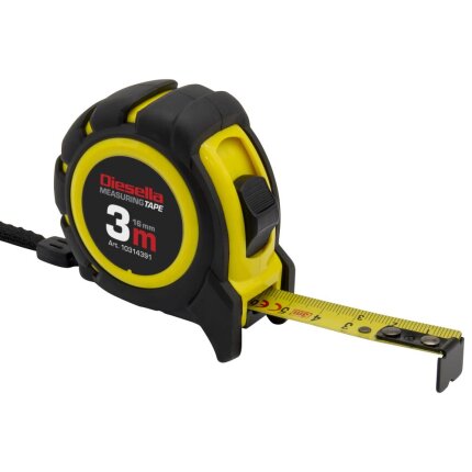 Båndmål 3m×16mm kl.2, gummibelagt ABS m/PowerLock Båndmål 3m×16mm kl.2, gummibelagt ABS m/PowerLock