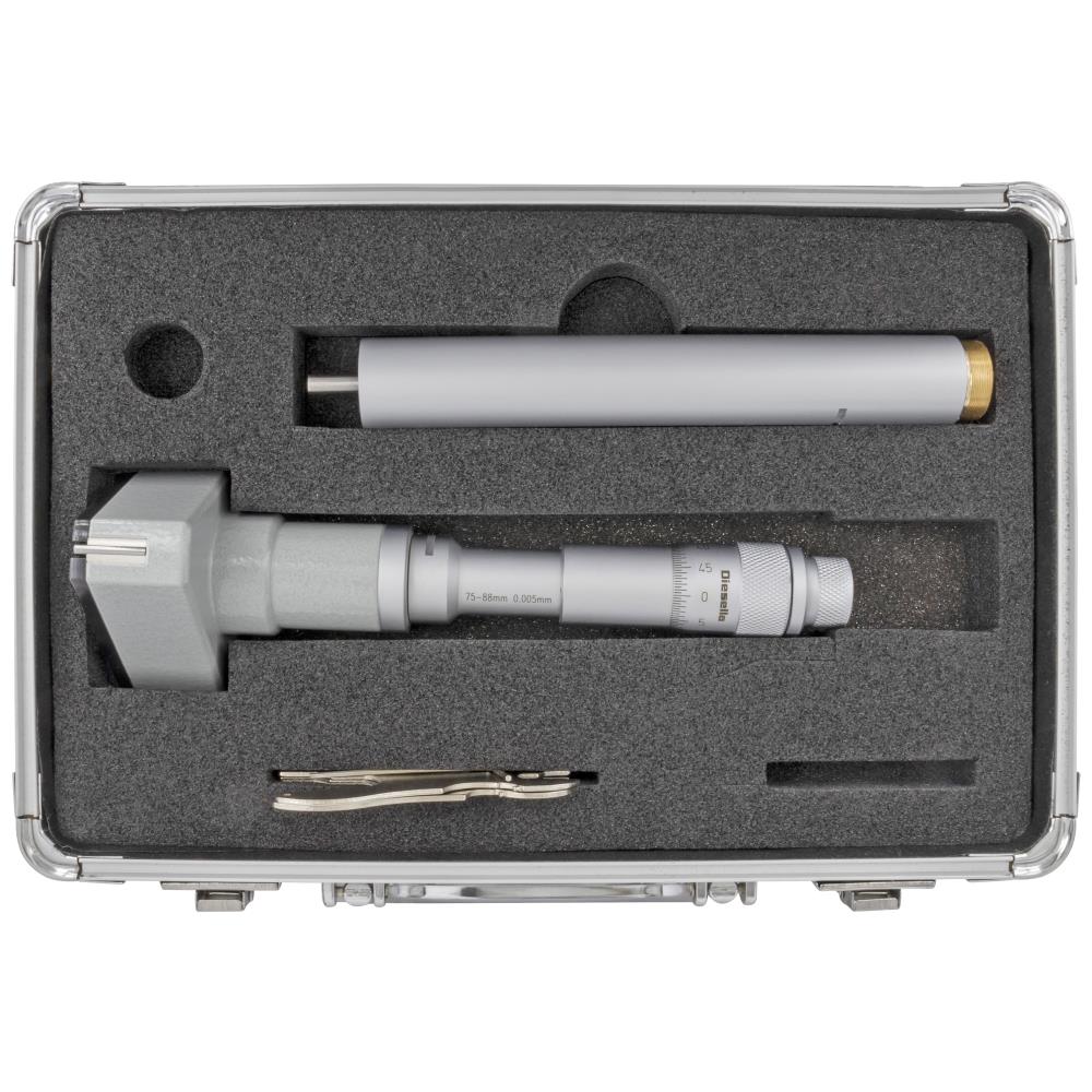 Indv. 3-pkt mikrometer 75-88mm m/forl.+kontrolring Indv. 3-pkt mikrometer 75-88mm m/forl.+kontrolring