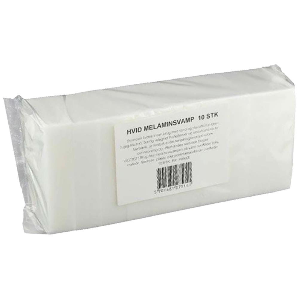 Melaminsvamp 105×70×25mm hvid, 10stk Melaminsvamp 105×70×25mm hvid, 10stk