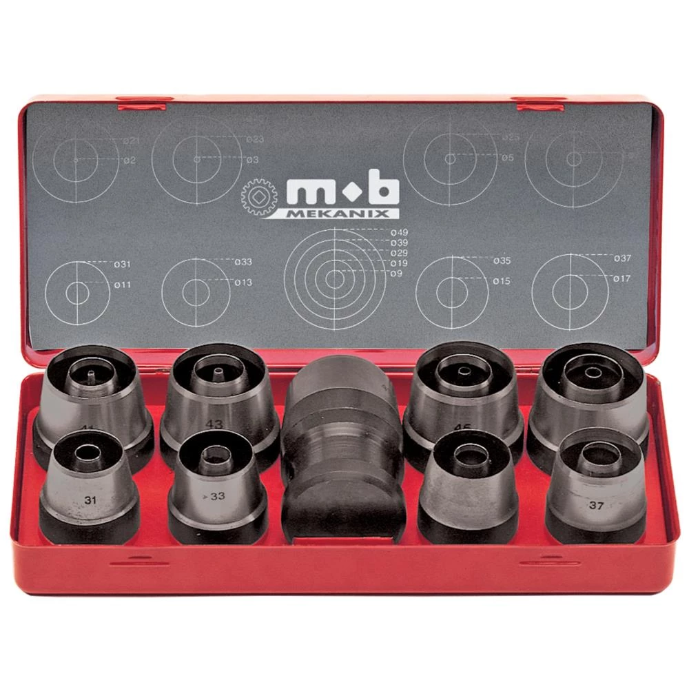 Huggepibesæt i metalkasse ø3 50 mm Huggepibesæt i metalkasse ø3 50 mm