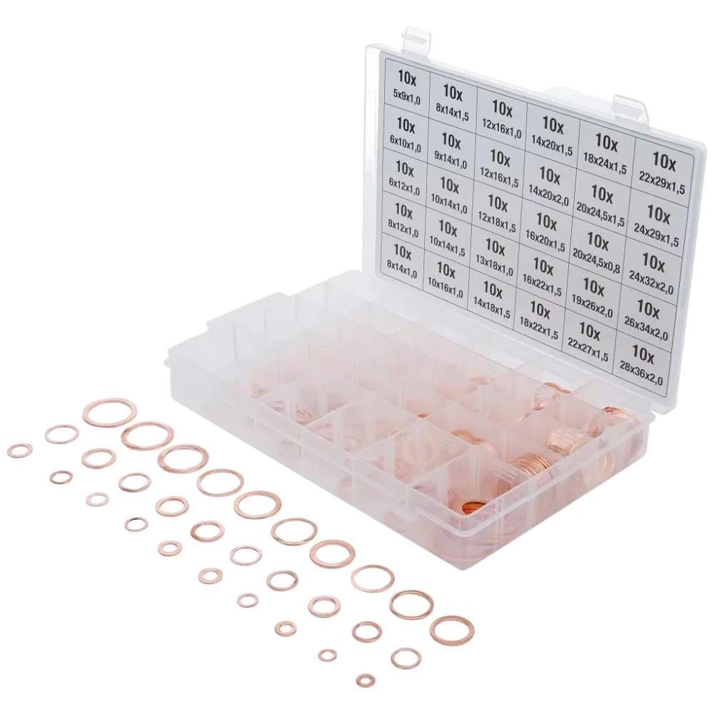 BGS kobberringsortiment 5-28 mm 30 str. 300 dele BGS kobberringsortiment 5-28 mm 30 str. 300 dele