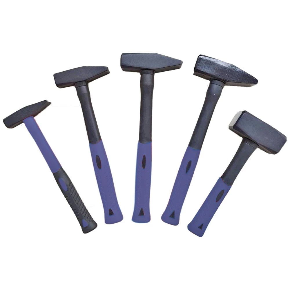 Hammersæt glasfiberskaft, 4 bænkhamre + 1 mukkert Hammersæt glasfiberskaft, 4 bænkhamre + 1 mukkert