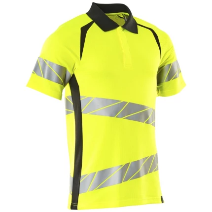 Poloshirt hi-vis rød/mørk marine XL