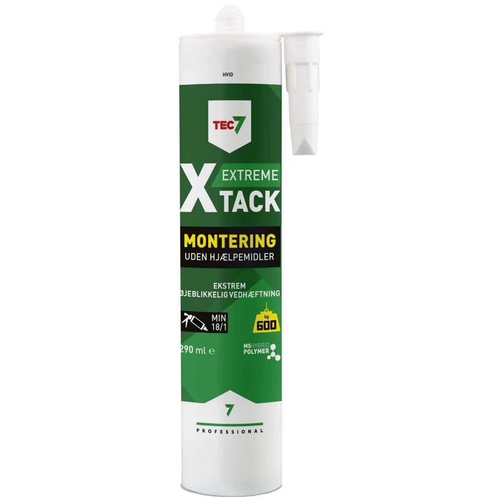 Tec7 X-Tack montagelim/fugemasse, hvid, 290ml Tec7 X-Tack montagelim/fugemasse, hvid, 290ml