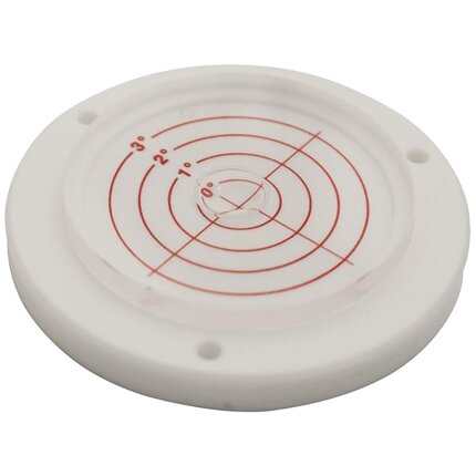 Dåselibelle ø60mm, 3 skruehuller og ø34 mm glas