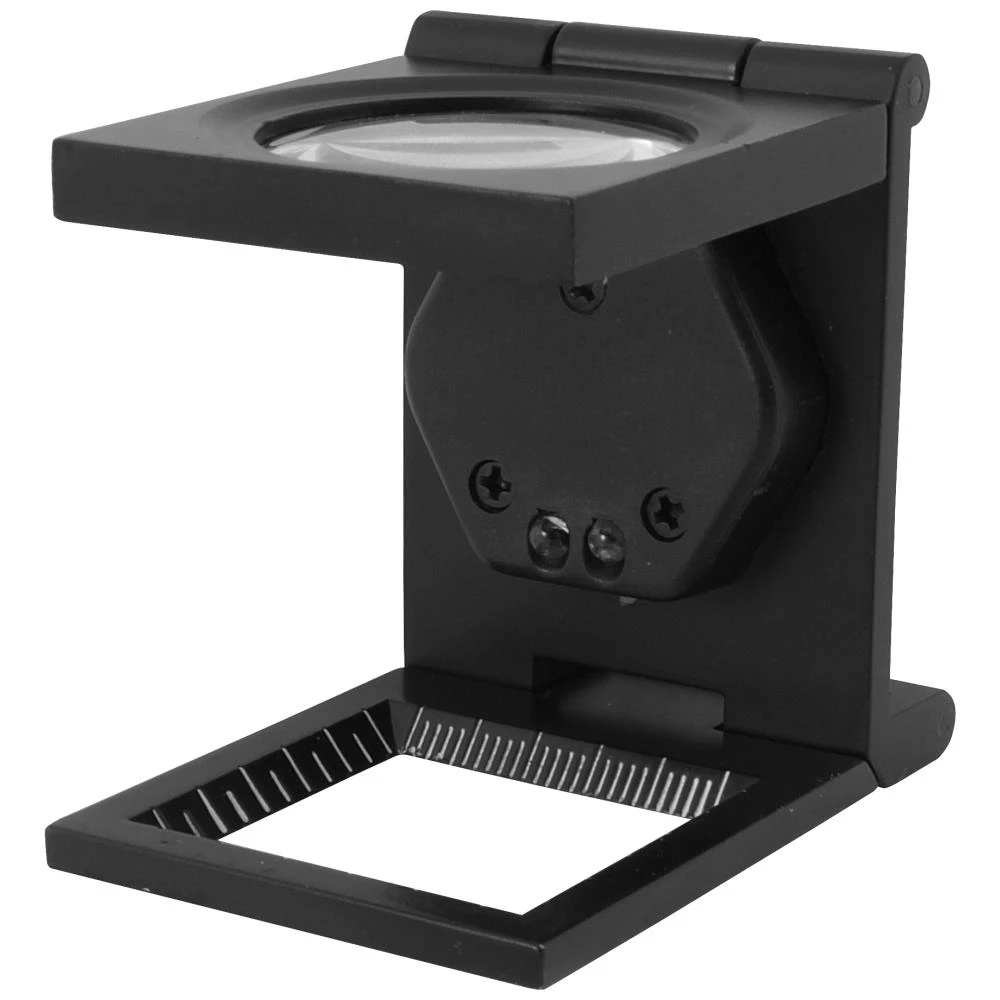 Trådtæller m/måleskala, 8× ø30mm linse, LED-lys Trådtæller m/måleskala, 8× ø30mm linse, LED-lys