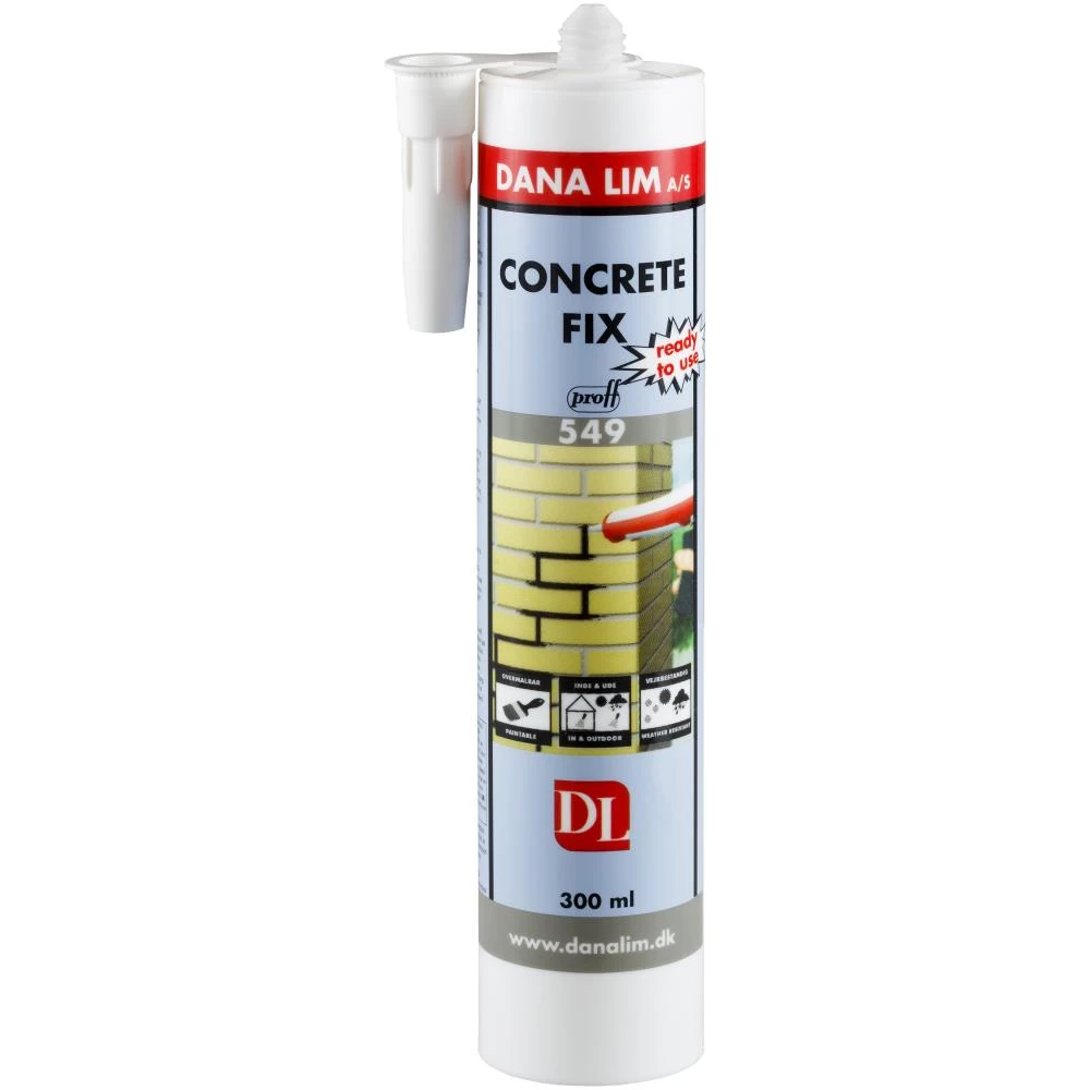Danalim Concrete Fix 549 fugemørtel grå 300 ml Danalim Concrete Fix 549 fugemørtel grå 300 ml