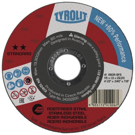 Skæreskive Standard 41X ø230×2,5 A30-BFinox
