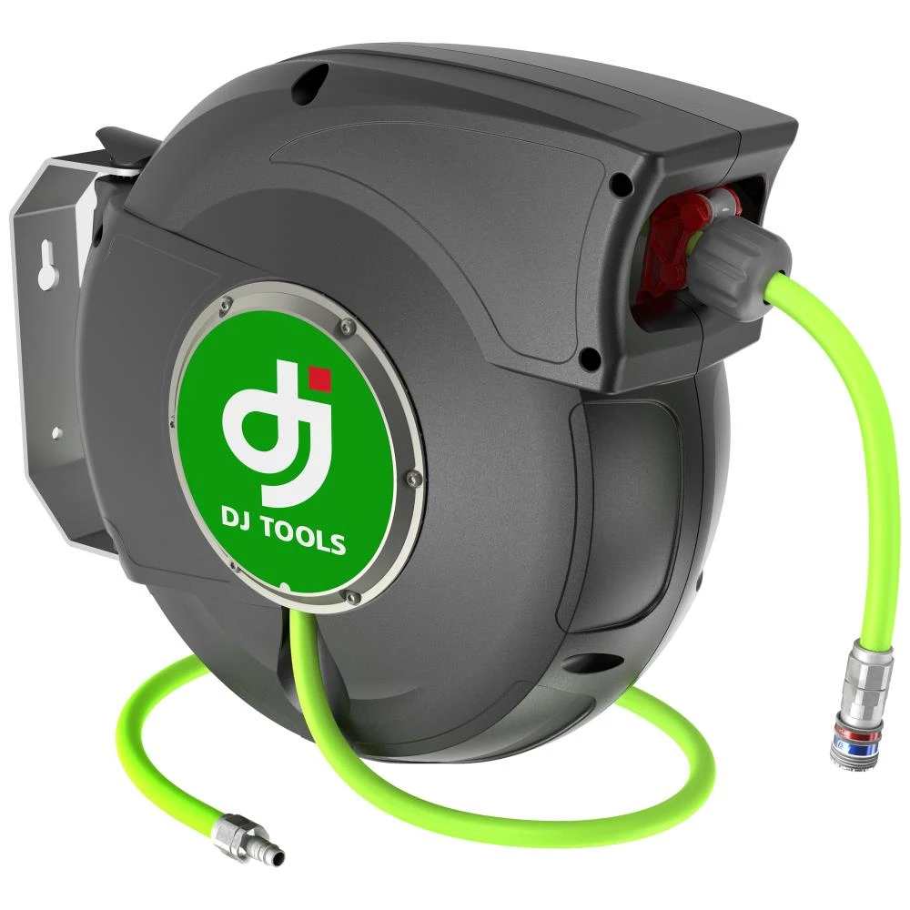 DJ TOOLS aut. slangeopruller t/luft, 14m m/kobl. DJ TOOLS aut. slangeopruller t/luft, 14m m/kobl.