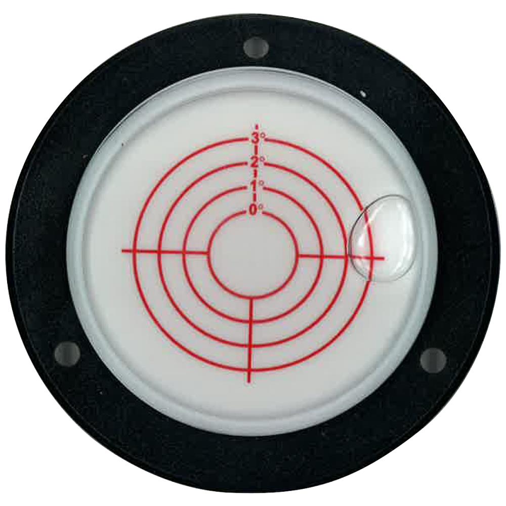 Dåselibelle ø100mm, 3 skruehuller, ø75mm glas Dåselibelle ø100mm, 3 skruehuller, ø75mm glas