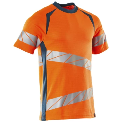 T-shirt hi-vis rød/mørk marine XL