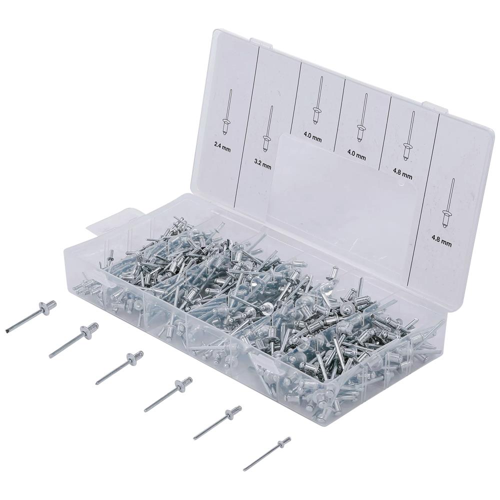 BGS blindnittesortiment alu 6,0×2,4-4,8mm 400 dele BGS blindnittesortiment alu 6,0×2,4-4,8mm 400 dele