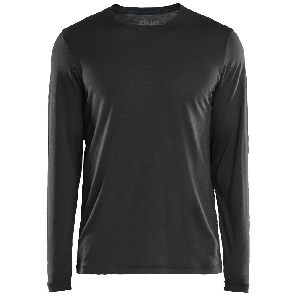 T-shirt 3538 merinould lange ærmer sort T-shirt 3538 merinould lange ærmer sort