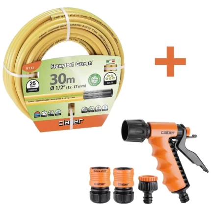 Claber vandingssæt, 30m 1/2″ slange + startsæt