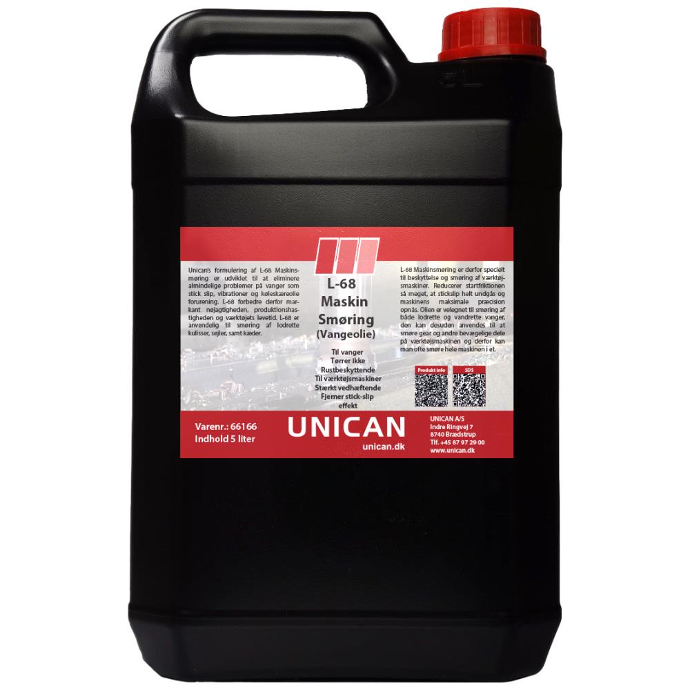 Unican L-68 maskinolie/vangeolie 5ltr Unican L-68 maskinolie/vangeolie 5ltr