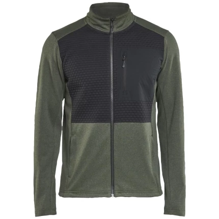 Sweatshirt 3548 m/lynlås efterårsgrøn/sort