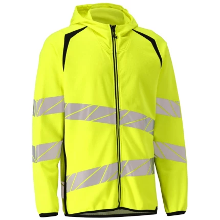 Hættetrøje m/lynlås hi-vis 19284