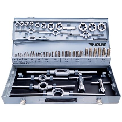 Baer gevindskæresæt PV2 i stålkasse, M3-M20