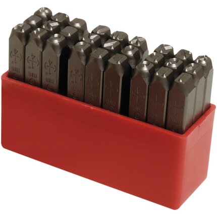 Stålbogstavsæt 7268 i plastbox 8 mm