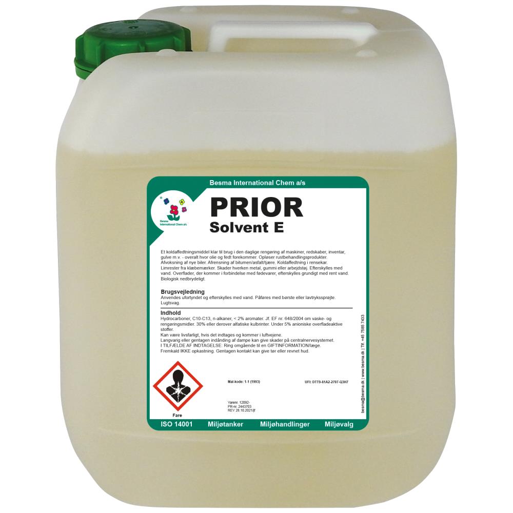 Prior Solvent E koldaffedtningsmiddel 20 ltr Prior Solvent E koldaffedtningsmiddel 20 ltr