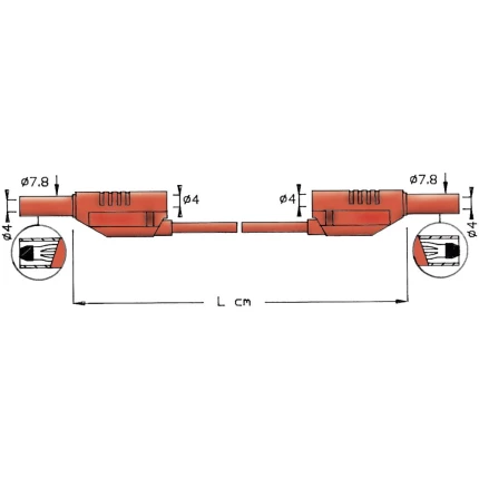 Prøveledning 2711 rød 100 cm