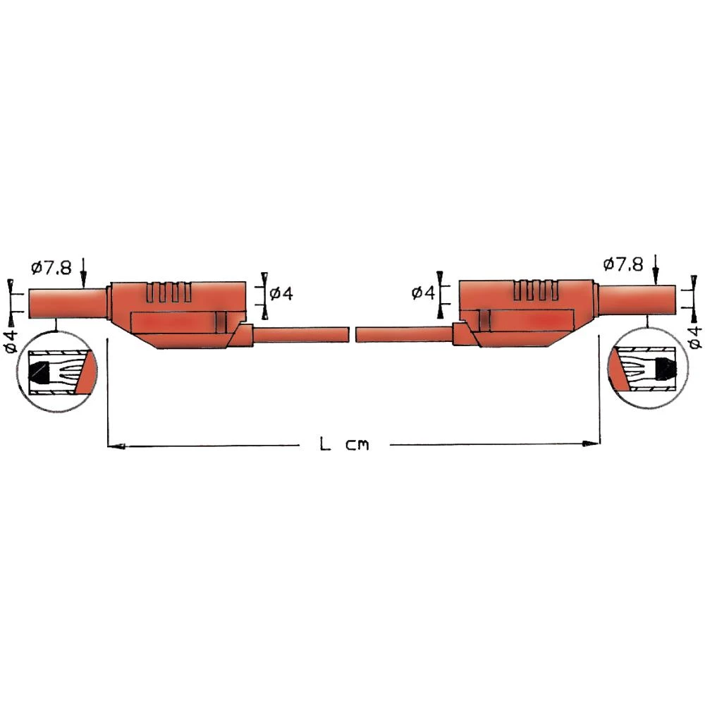 Prøveledning 2711 rød 100 cm Prøveledning 2711 rød 100 cm