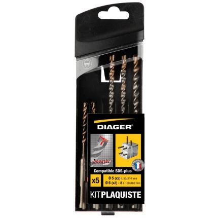 Diager hammerbor SDS+ 3-skærs 5-8 mm, sæt 5 stk