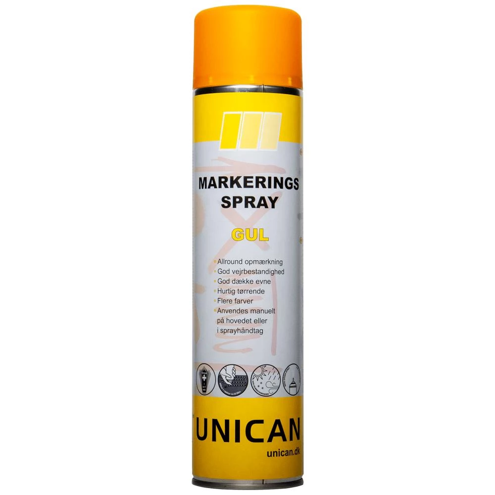 Unican markeringsspray gul 600ml Unican markeringsspray gul 600ml