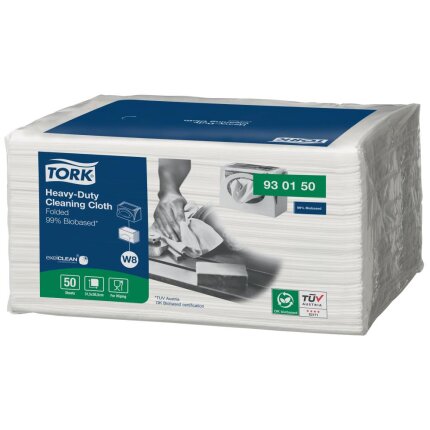 Tork aftørringsklud 99% biobas. hvid pk/50stk 8pk
