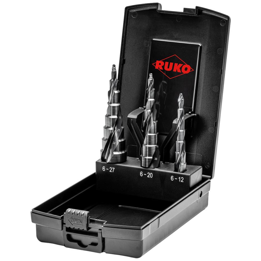 Trappeborsæt HSS-RUnaTec UltimateCut Multi 6-27mm Trappeborsæt HSS-RUnaTec UltimateCut Multi 6-27mm