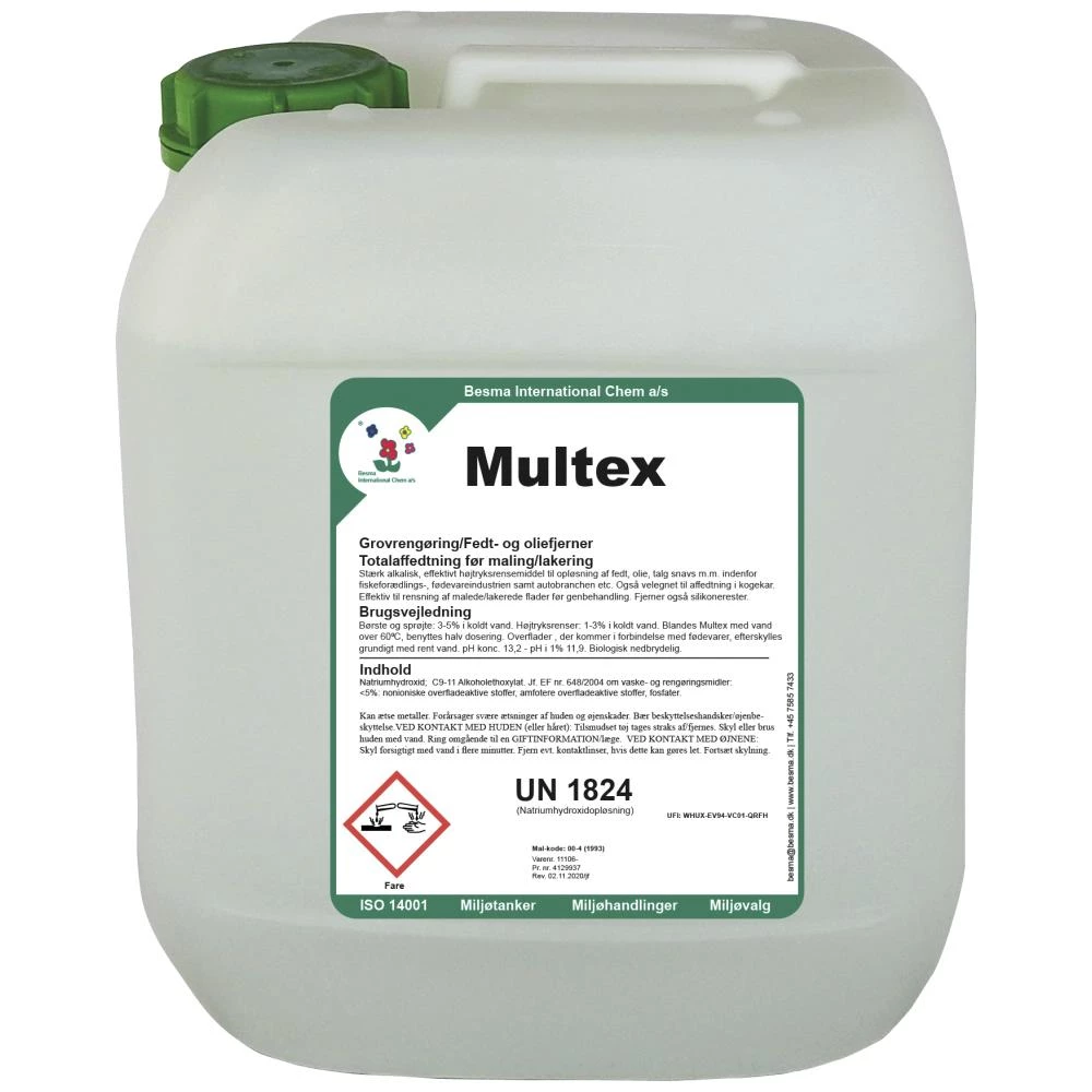 Multex stærk alkalisk sæbe t/højtryksrens 10 ltr Multex stærk alkalisk sæbe t/højtryksrens 10 ltr