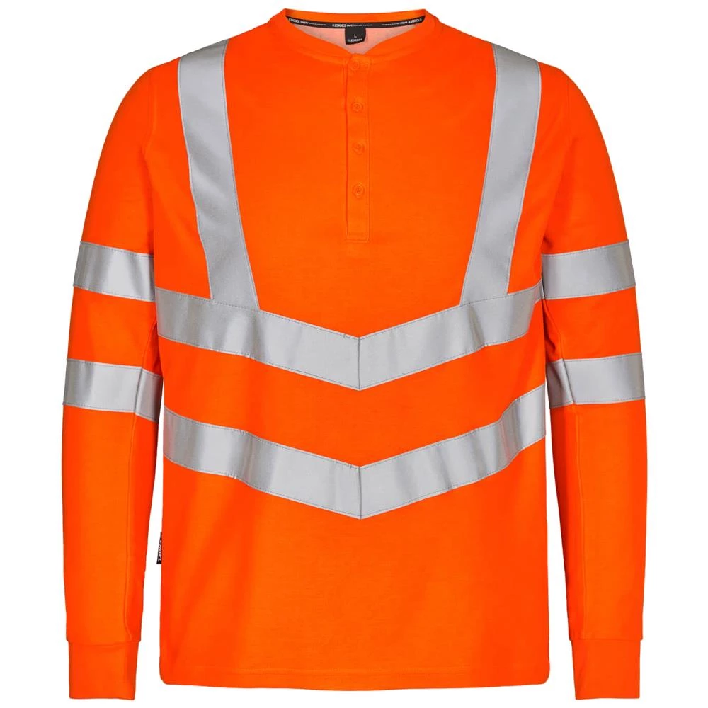 Safety T-shirt L/Æ “grandad” hi-vis rød 6XL Safety T-shirt L/Æ “grandad” hi-vis rød 6XL