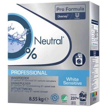 Vaskepulver Neutral Proff. White Sensitive 8,55kg