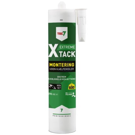 Tec7 X-Tack montagelim/fugemasse, hvid, 290ml