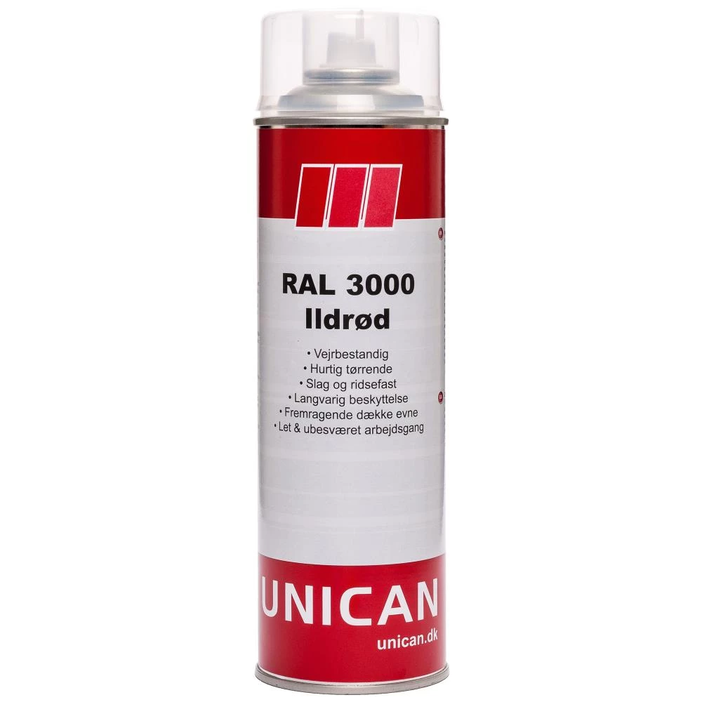 Unican RAL3000 ildrød spraymaling 400ml Unican RAL3000 ildrød spraymaling 400ml