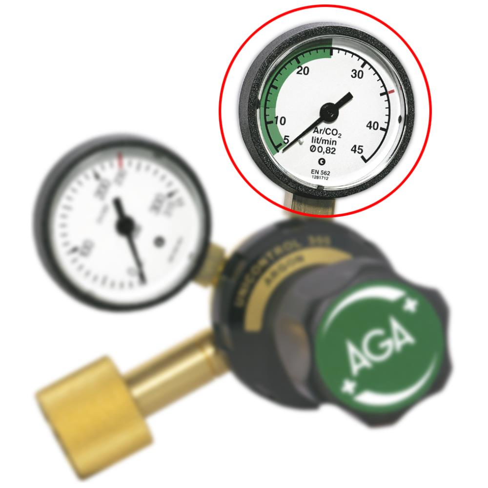 Arbejdsmanometer 0-45ltr/min. Ar/CO2 f/UC 300 HT Arbejdsmanometer 0-45ltr/min. Ar/CO2 f/UC 300 HT