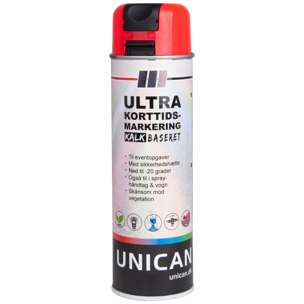 Unican Ultra markérspray rød 500ml Unican Ultra markérspray rød 500ml