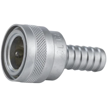 Click 1/2″ koblingsnippel m/1/2″ sl.spids+spændb.