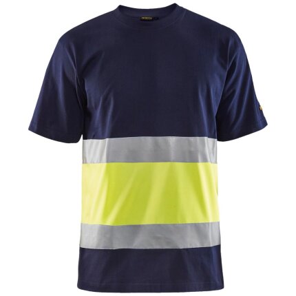 Hi-vis T-shirt 3387 sort/gul XL
