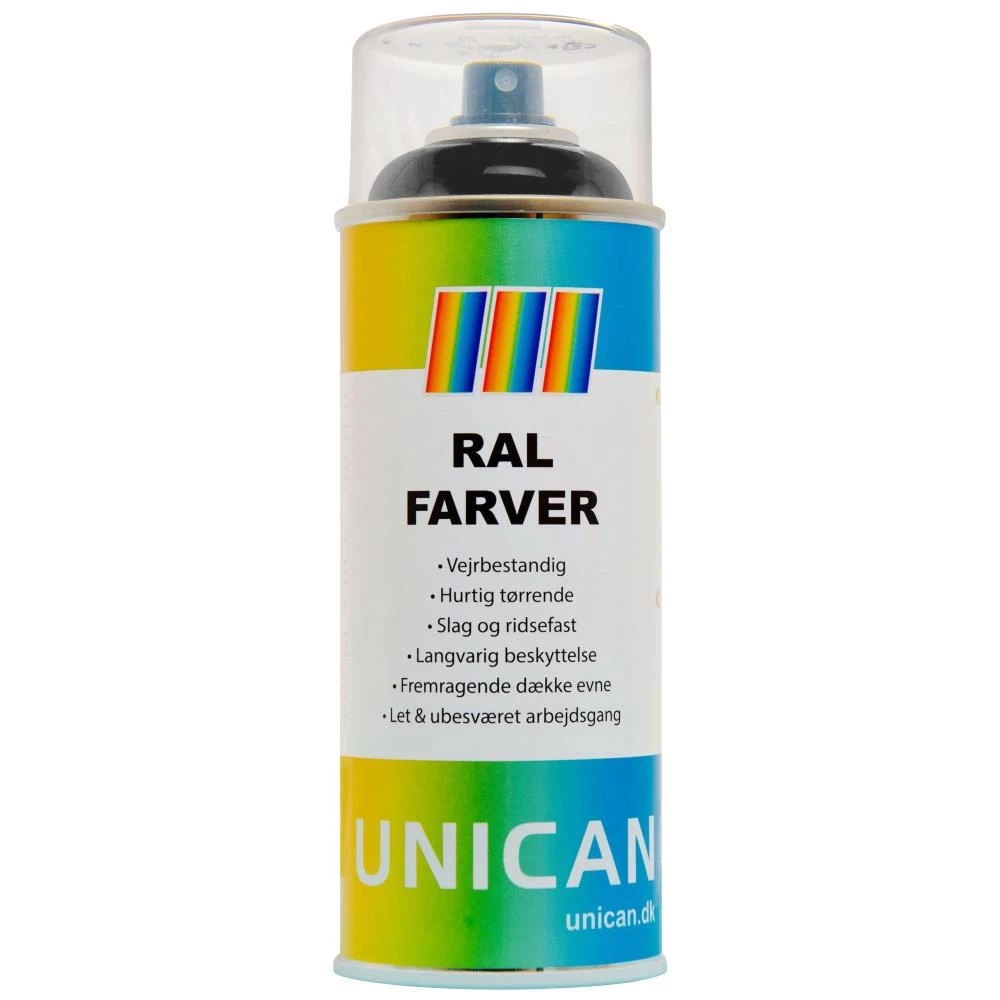 Unican RAL9017 trafiksort spraymaling 400ml Unican RAL9017 trafiksort spraymaling 400ml