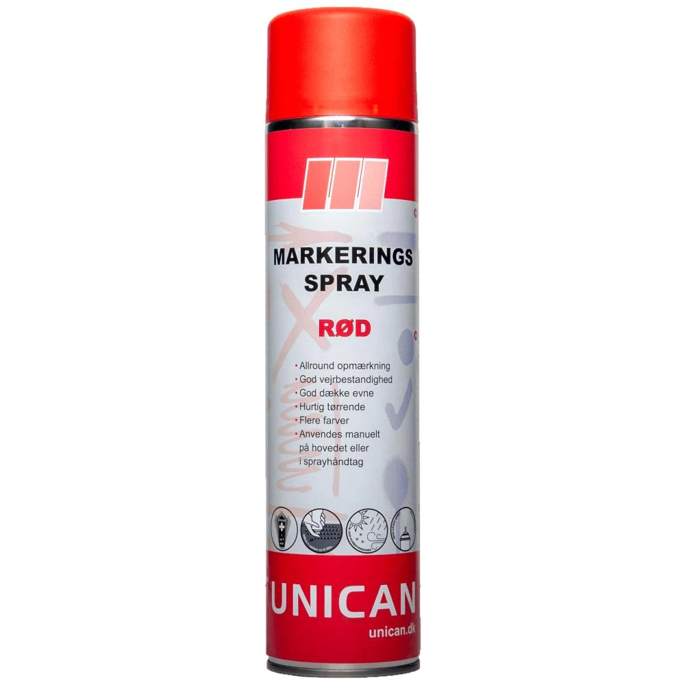 Unican markeringsspray rød 600ml Unican markeringsspray rød 600ml