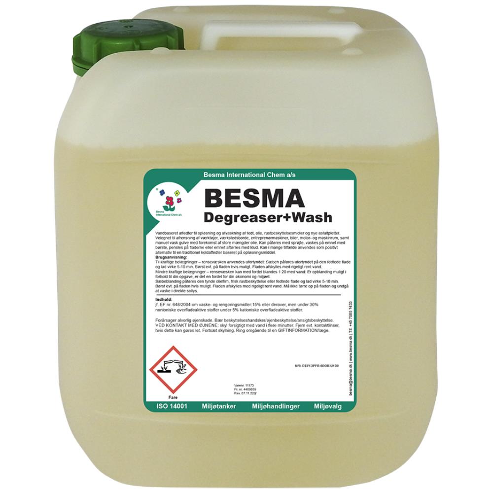 Besma Degreaser+Wash vandbaseret affedter, 10 ltr Besma Degreaser+Wash vandbaseret affedter, 10 ltr