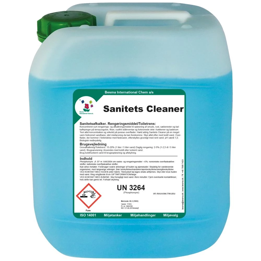 Sanitets Cleaner afkalker/rengøringsmiddel 20 ltr Sanitets Cleaner afkalker/rengøringsmiddel 20 ltr