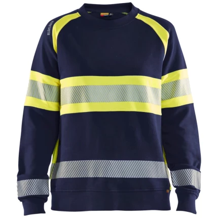 Hi-vis sweatshirt 3409 dame sort/gul M