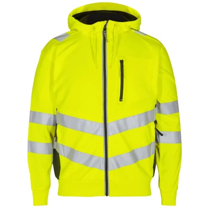 Safety sweatcardigan hi-vis rød/sort 4XL