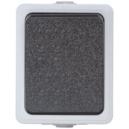 Afbryder E-line enkel m/korr. IP54 grå/sort