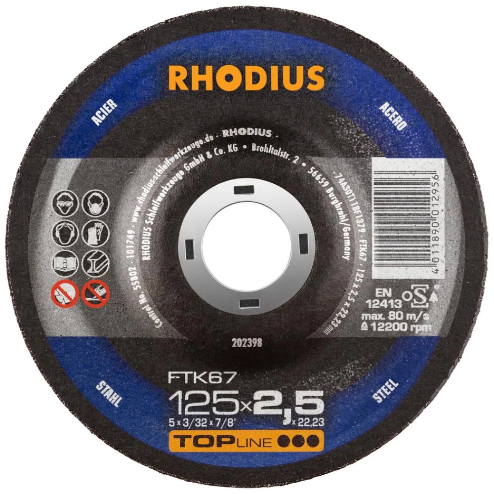 Rhodius Topline FTK67 skæreskive 125×2,5mm Rhodius Topline FTK67 skæreskive 125×2,5mm