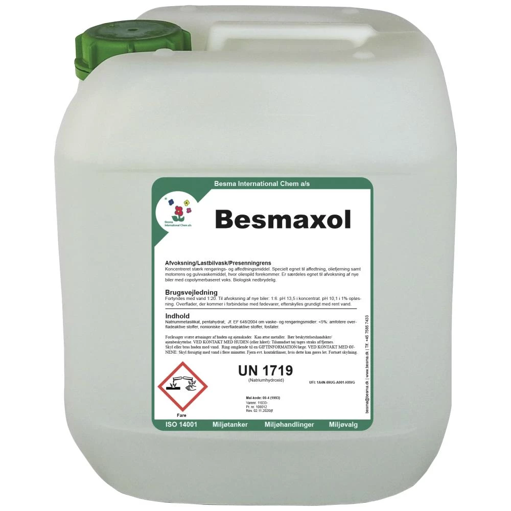 Besmaxol affedtnings-/afvoksningsmiddel 20 ltr Besmaxol affedtnings-/afvoksningsmiddel 20 ltr