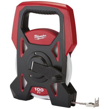 Båndmål kl. II, 9,5mm stålbånd i ramme 100mtr