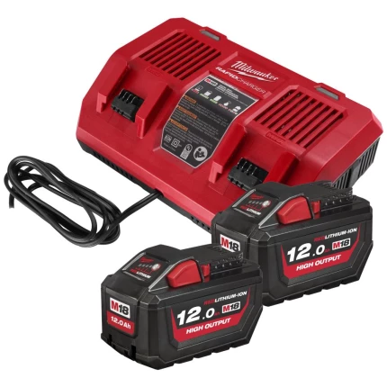 Startsæt M18, 2×HB12 12Ah + lader DFC, HNRGO3-122